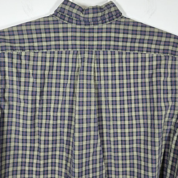 Ralph Lauren Men’s Green Navy Plaid Button Up Long Sleeve Shirt Size Large - Picture 6 of 11